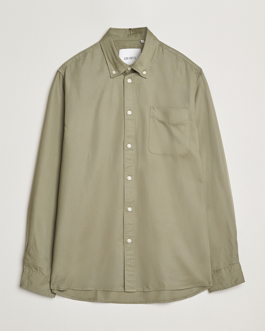 Homme | Chemises | LES DEUX | Kent Tencel Shirt Lichen Green