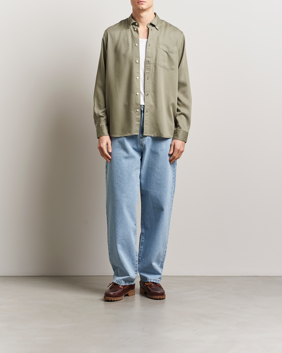 Homme | Chemises | LES DEUX | Kent Tencel Shirt Lichen Green