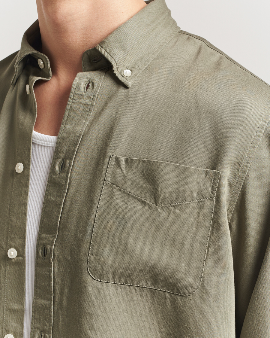 Homme | Chemises | LES DEUX | Kent Tencel Shirt Lichen Green