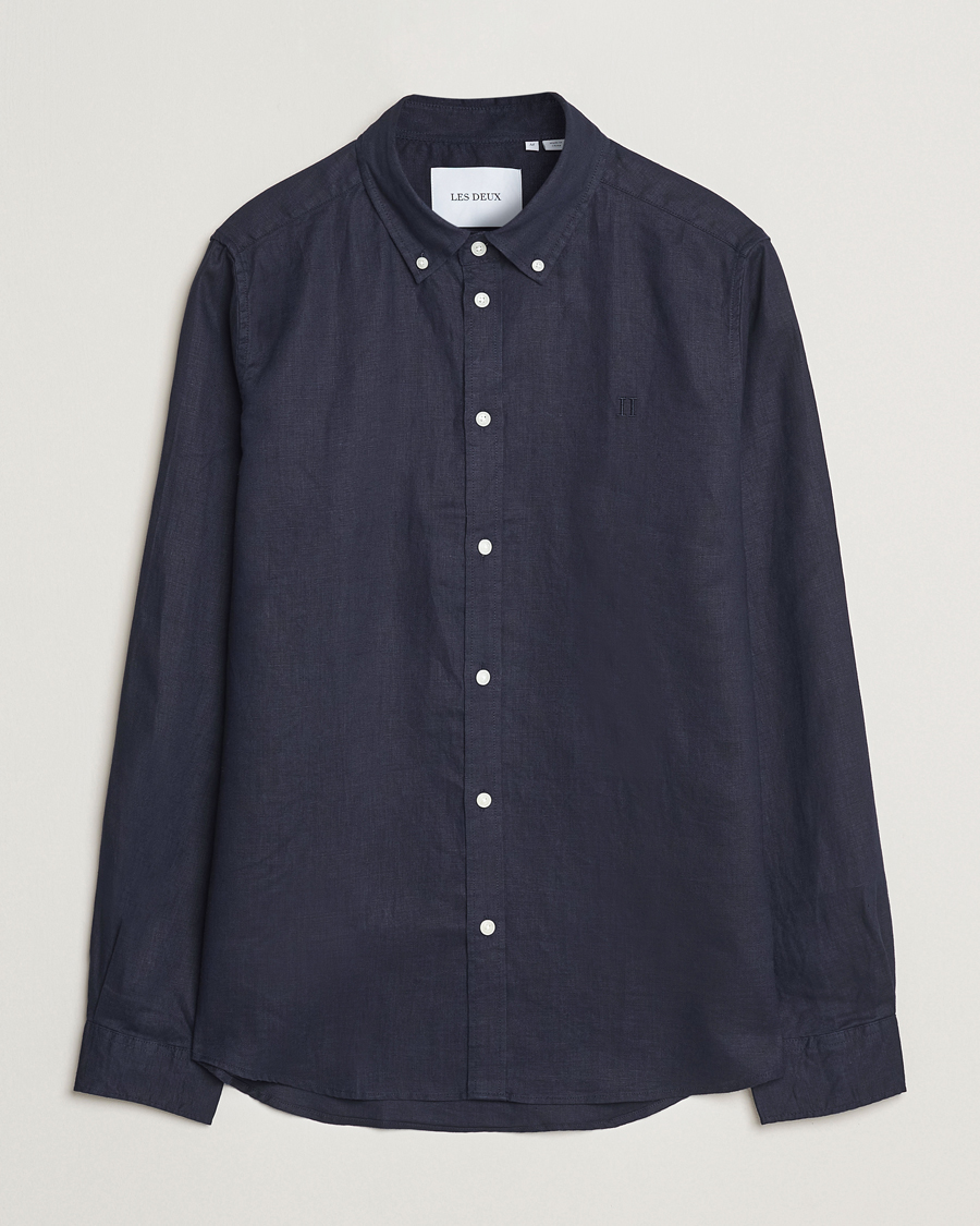 Homme | Chemises | LES DEUX | Kristian Linen Shirt Navy