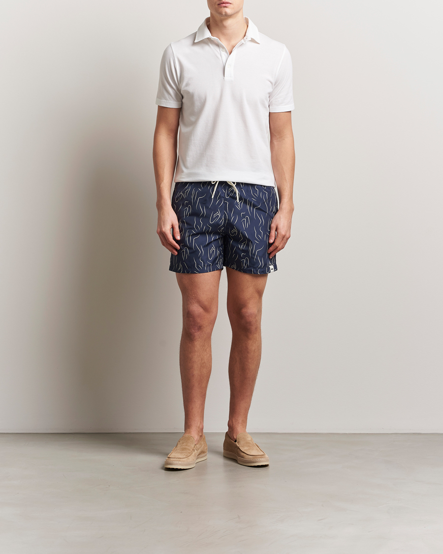 Homme | Maillots De Bain | Altea | Printed Swim Shorts Navy