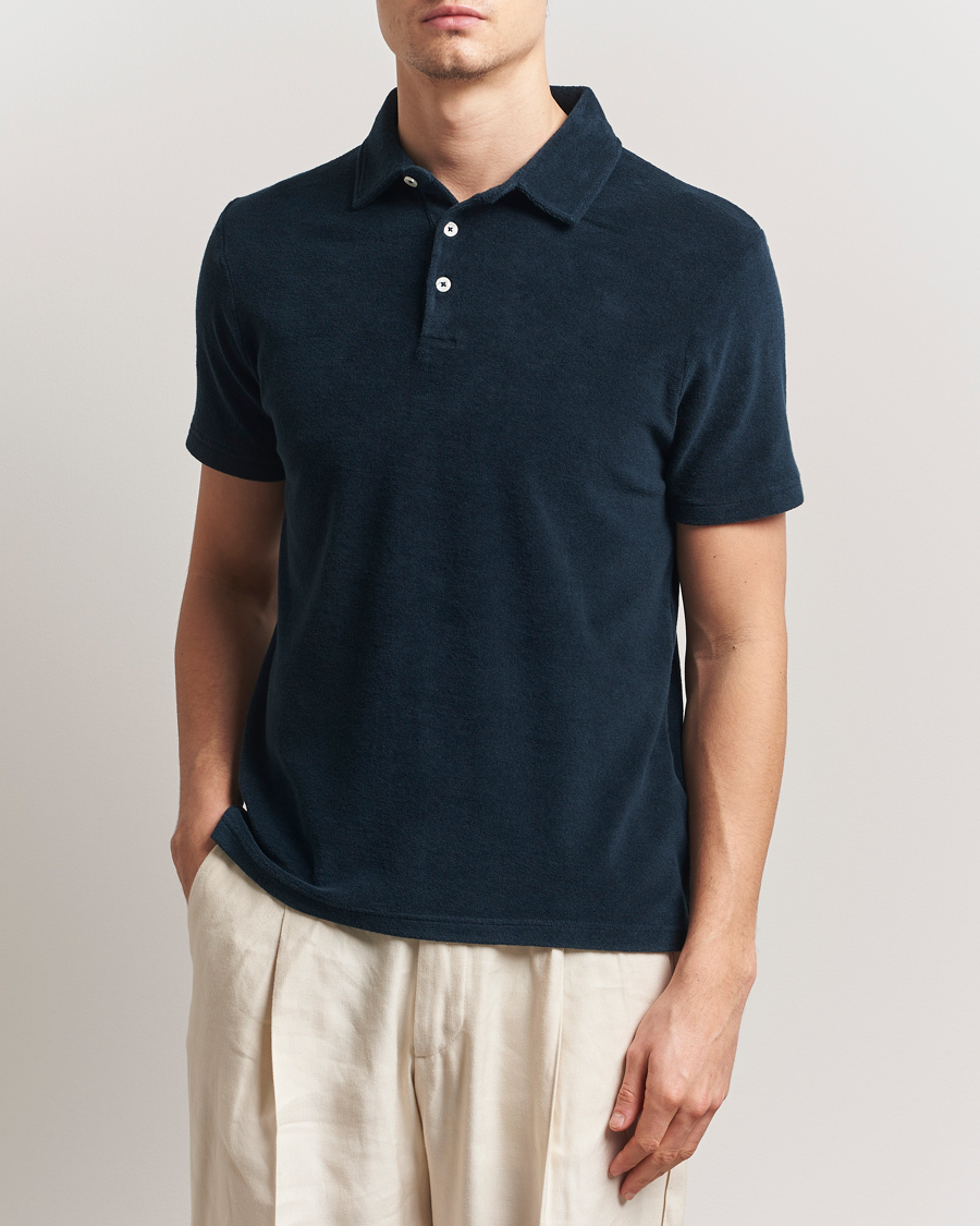 Homme | Polos | Altea | Terry Cotton Polo Navy