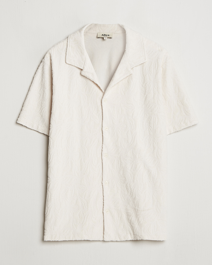 Homme | Polos | Altea | Terry Jacquard Cotton Polo Off White