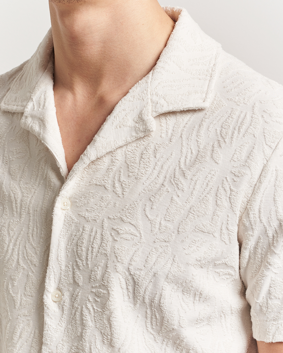 Homme | Polos | Altea | Terry Jacquard Cotton Polo Off White