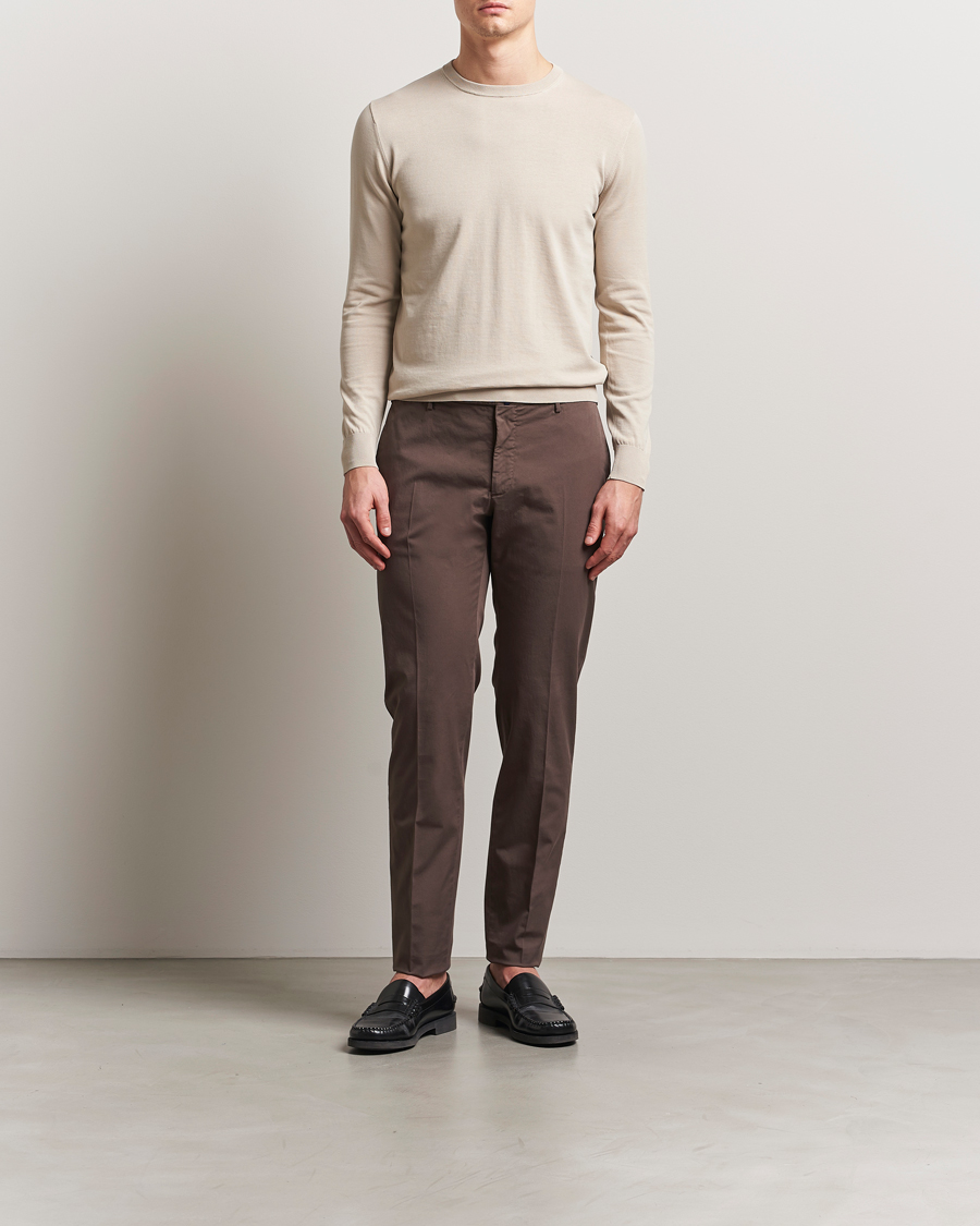 Homme | Pulls Et Tricots | Aspesi | Rib Cotton Crew Neck Beige