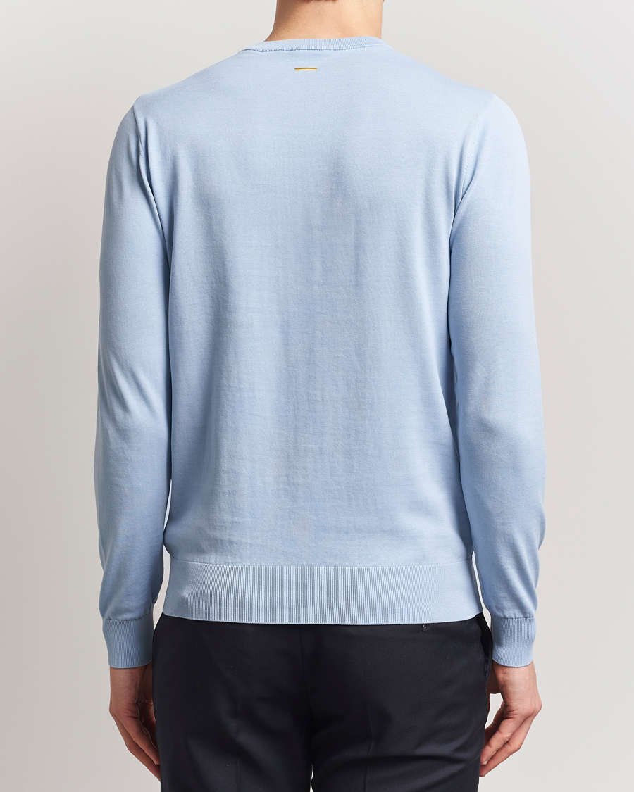 Homme | Pulls Et Tricots | Aspesi | Rib Cotton Crew Neck Light Blue