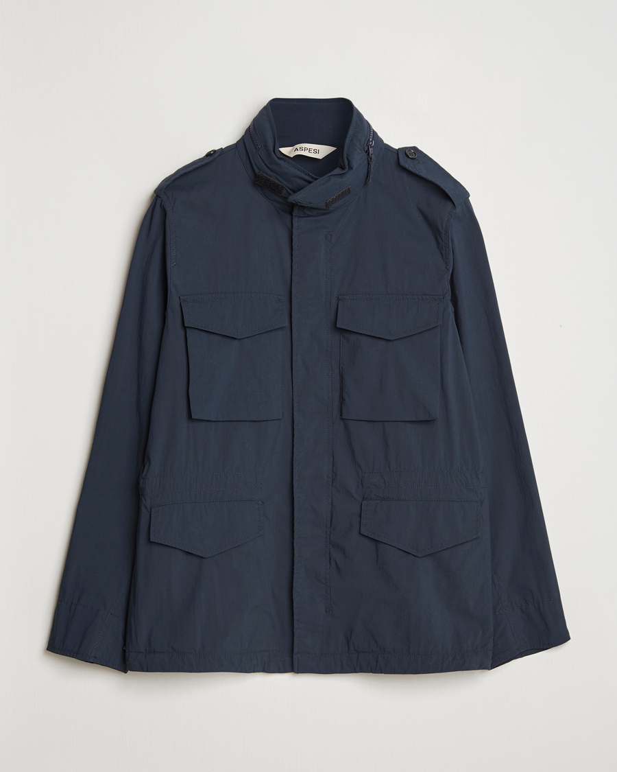 Homme | Manteaux Et Vestes | Aspesi | Lightweight Cotton Field Jacket Navy