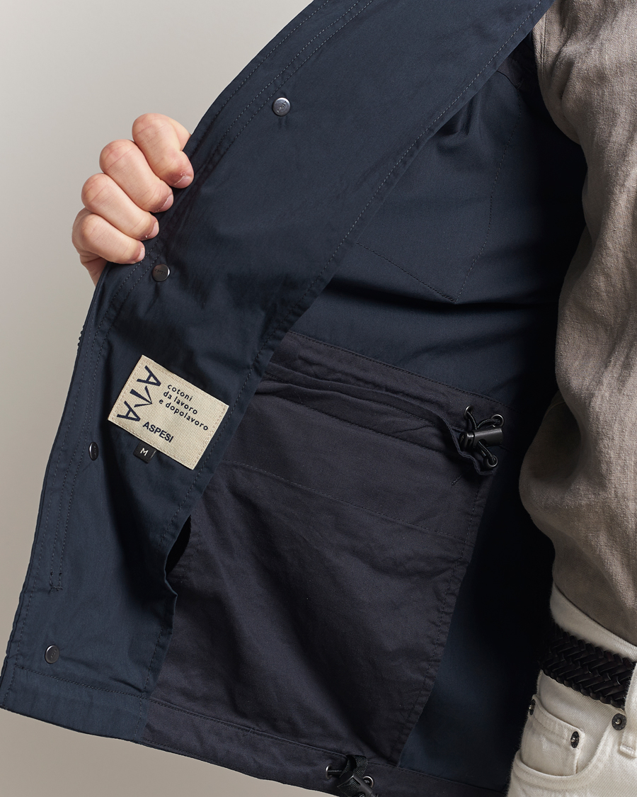 Homme | Manteaux Et Vestes | Aspesi | Lightweight Cotton Field Jacket Navy