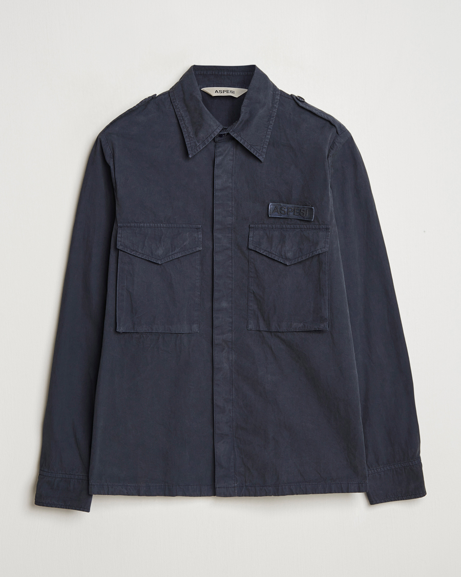 Homme | Manteaux Et Vestes | Aspesi | Cotton Field Shirt Navy