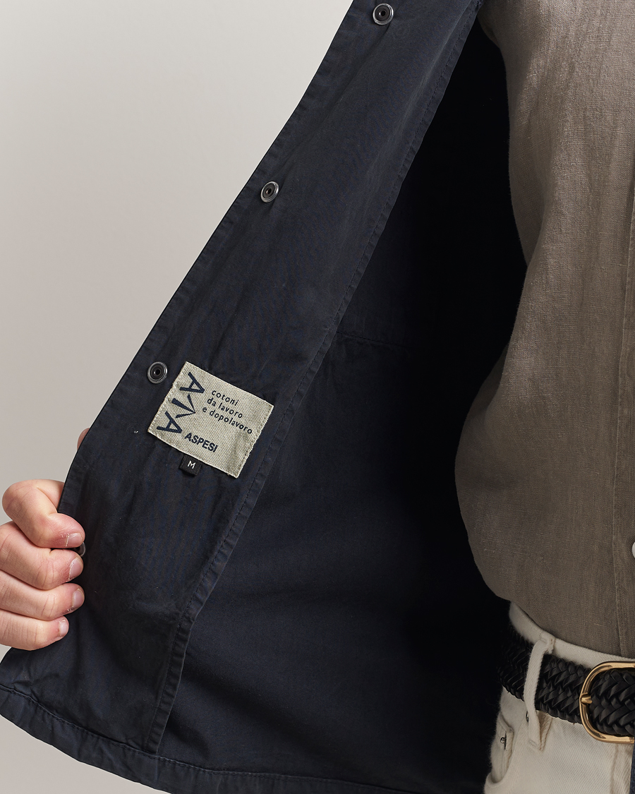 Homme | Manteaux Et Vestes | Aspesi | Cotton Field Shirt Navy