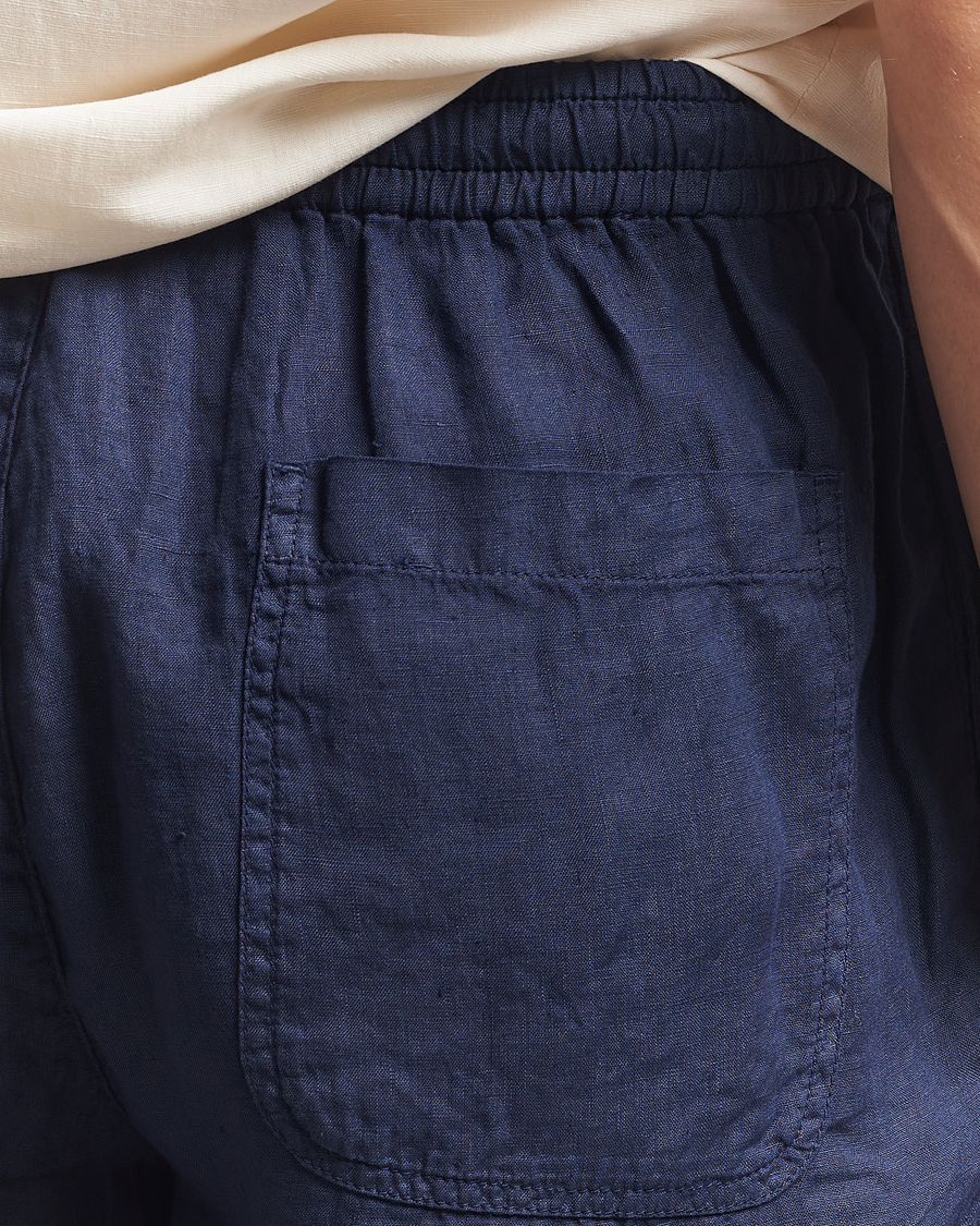 Homme | Pantalons | Aspesi | Ventura Drawstring Linen Pants Navy