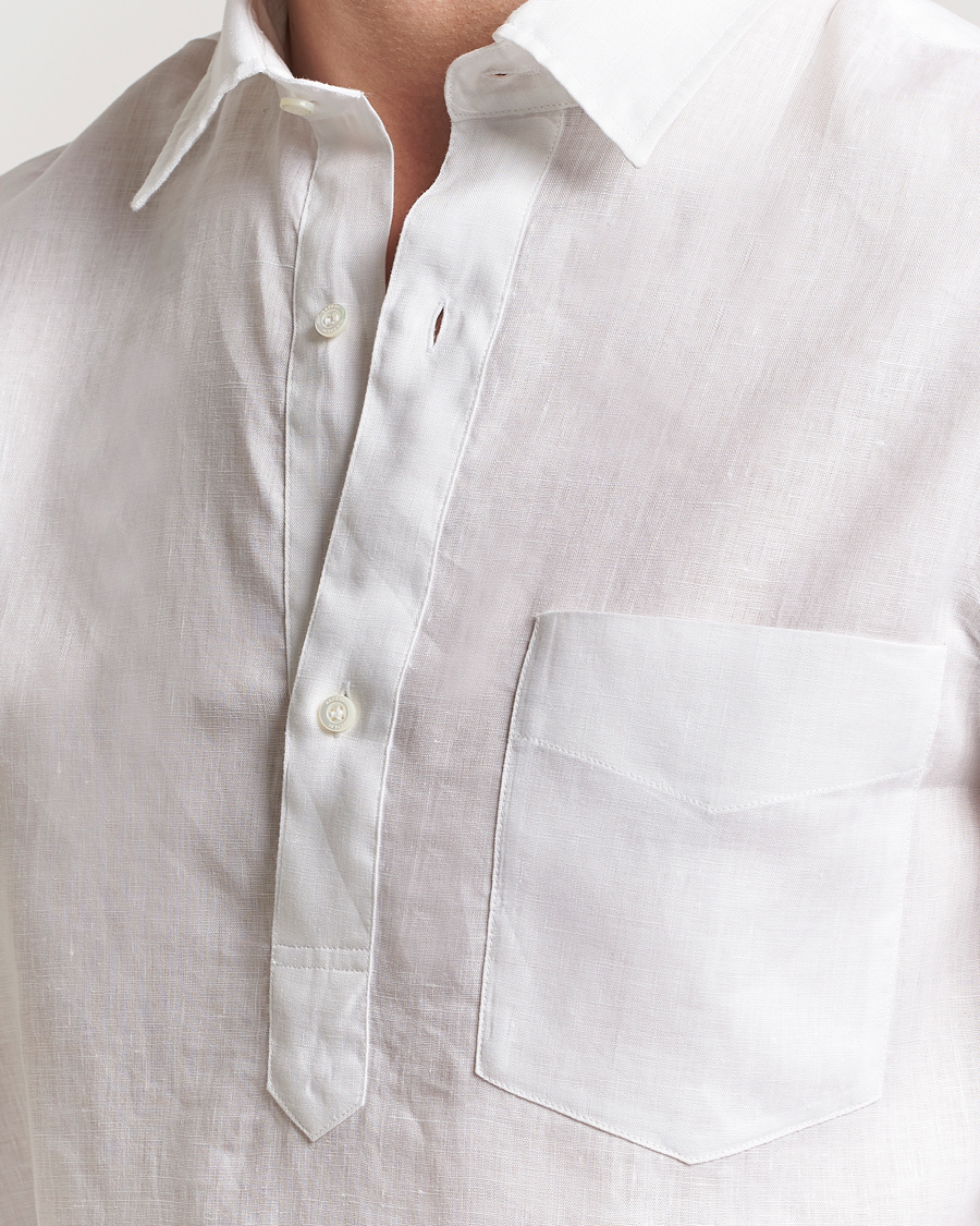 Homme | Chemises | Aspesi | Linen Popover Shirt White