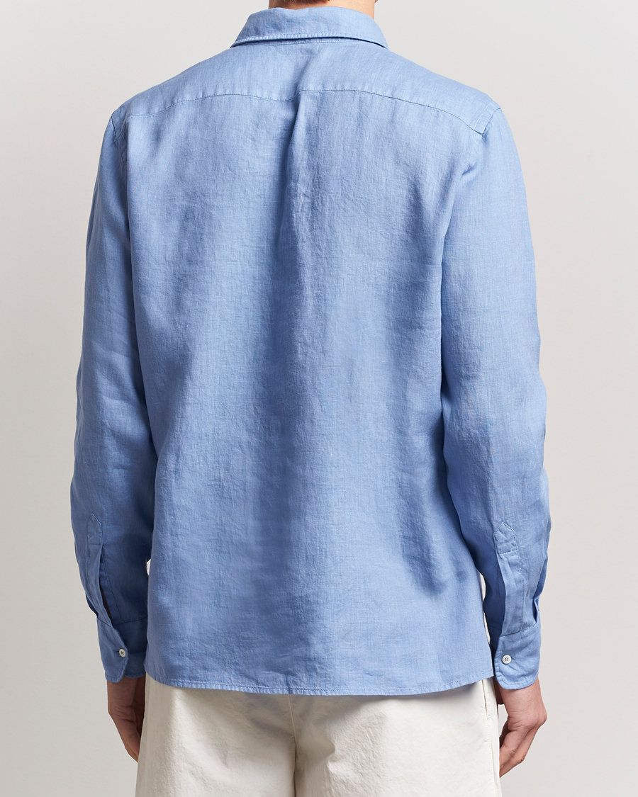Homme | Chemises | Aspesi | Linen Popover Shirt Azzurro