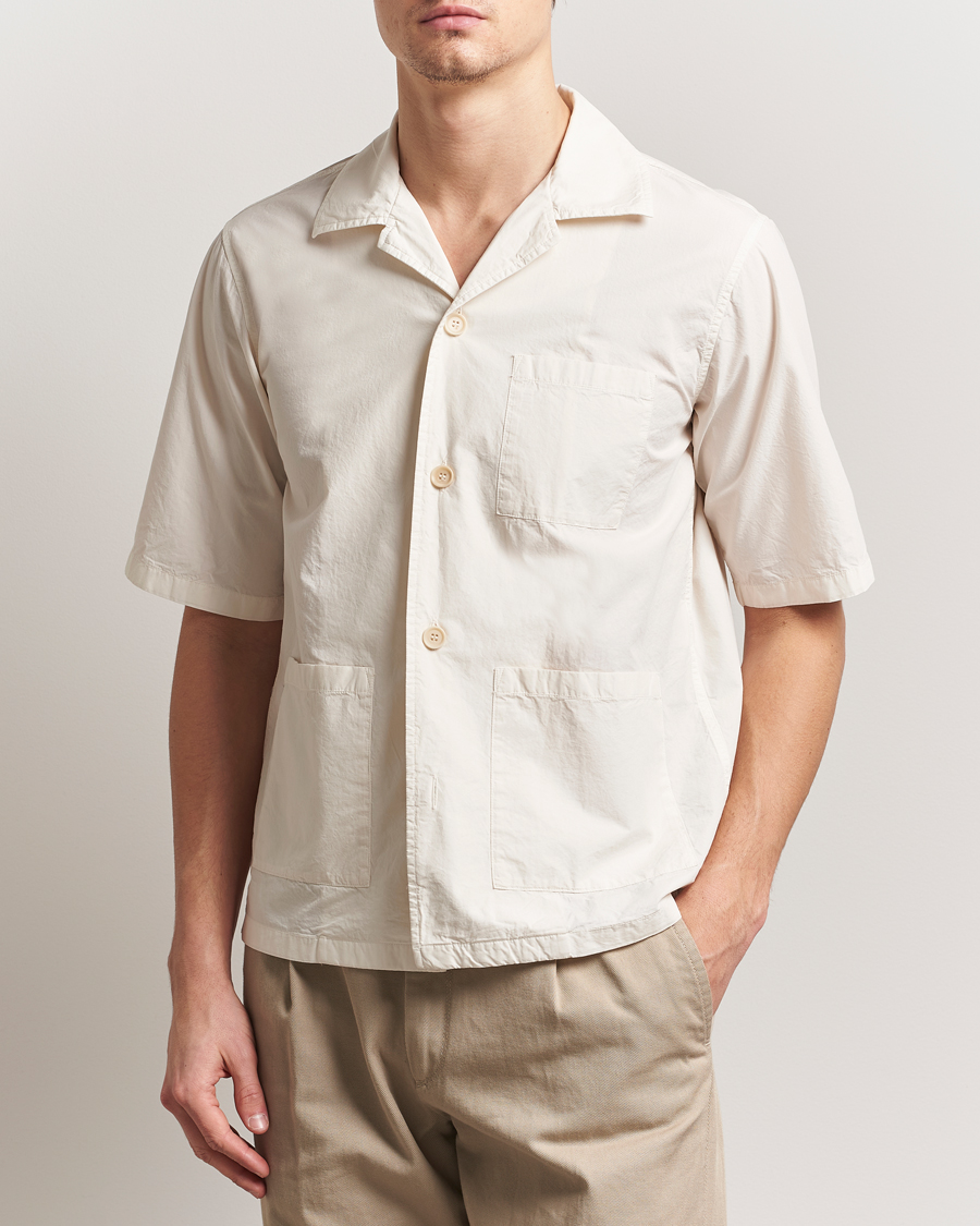 Homme | Chemises | Aspesi | Short Sleeve Utility Shirt Light Beige