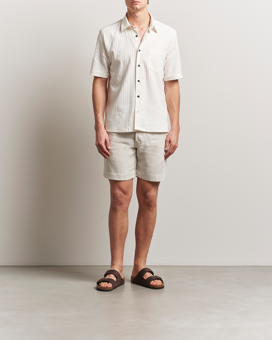 Homme | Chemises | Peregrine | Seersucker Beach Shirt White Stripe