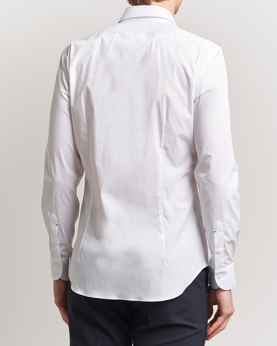 Homme | Chemises | Mazzarelli | Soft Cotton Cut Away Shirt White