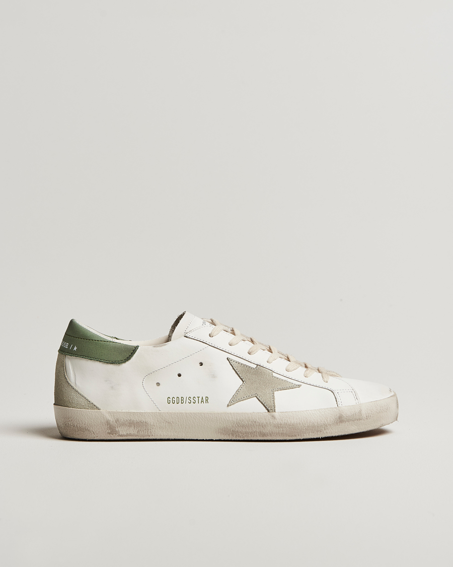 Homme | Golden Goose Super-Star Sneakers White/Green | Golden Goose | Super-Star Sneakers White/Green