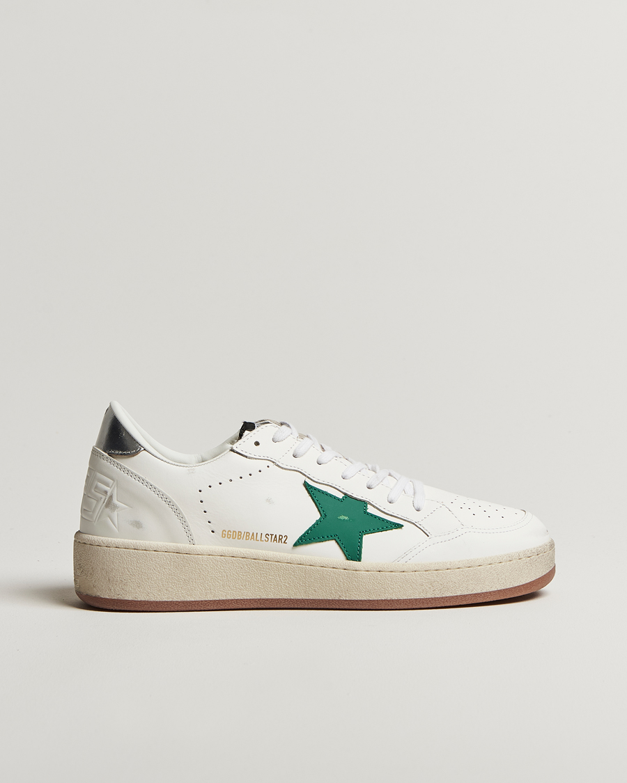 Homme | Golden Goose Ball Star 2 Sneakers White/Green | Golden Goose | Ball Star 2 Sneakers White/Green