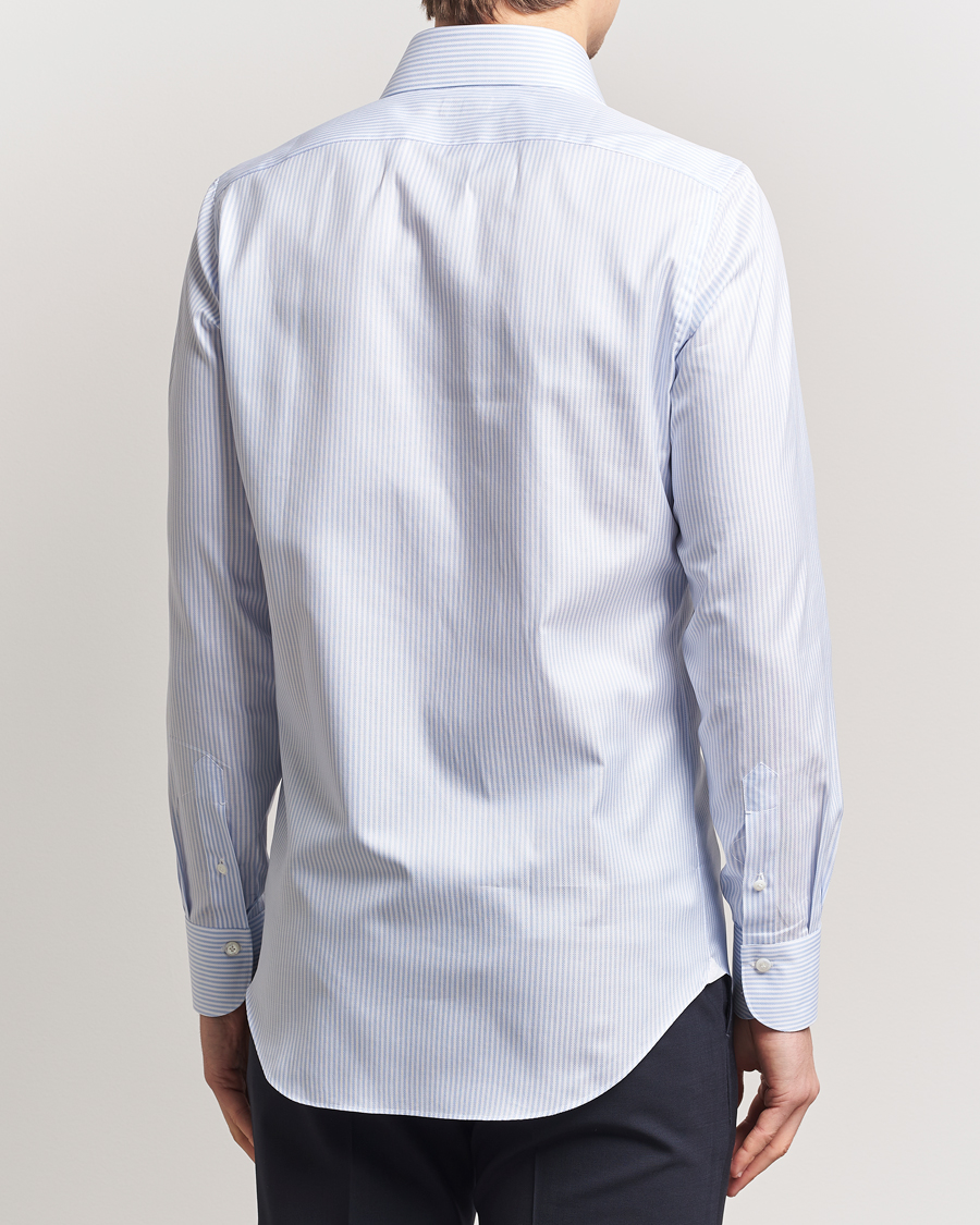 Homme | Chemises | Finamore Napoli | Milano Slim Royal Oxford Dress Shirt Blue Stripe