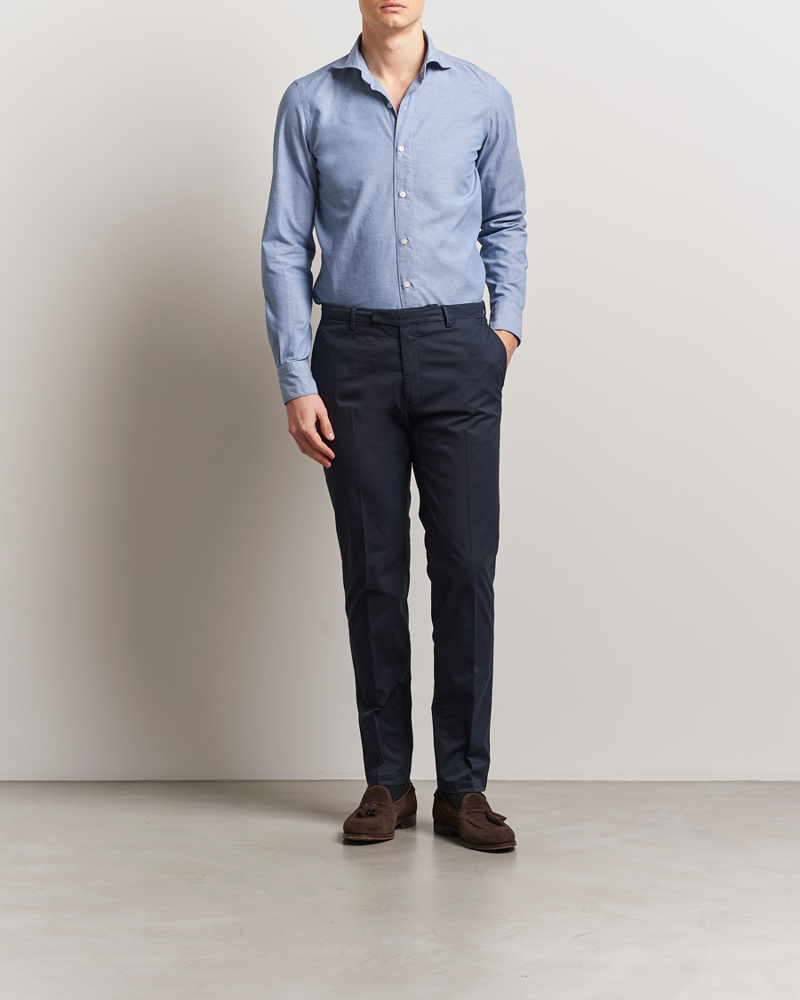 Homme | Chemises | Finamore Napoli | Gaeta Chambray Shirt Blue