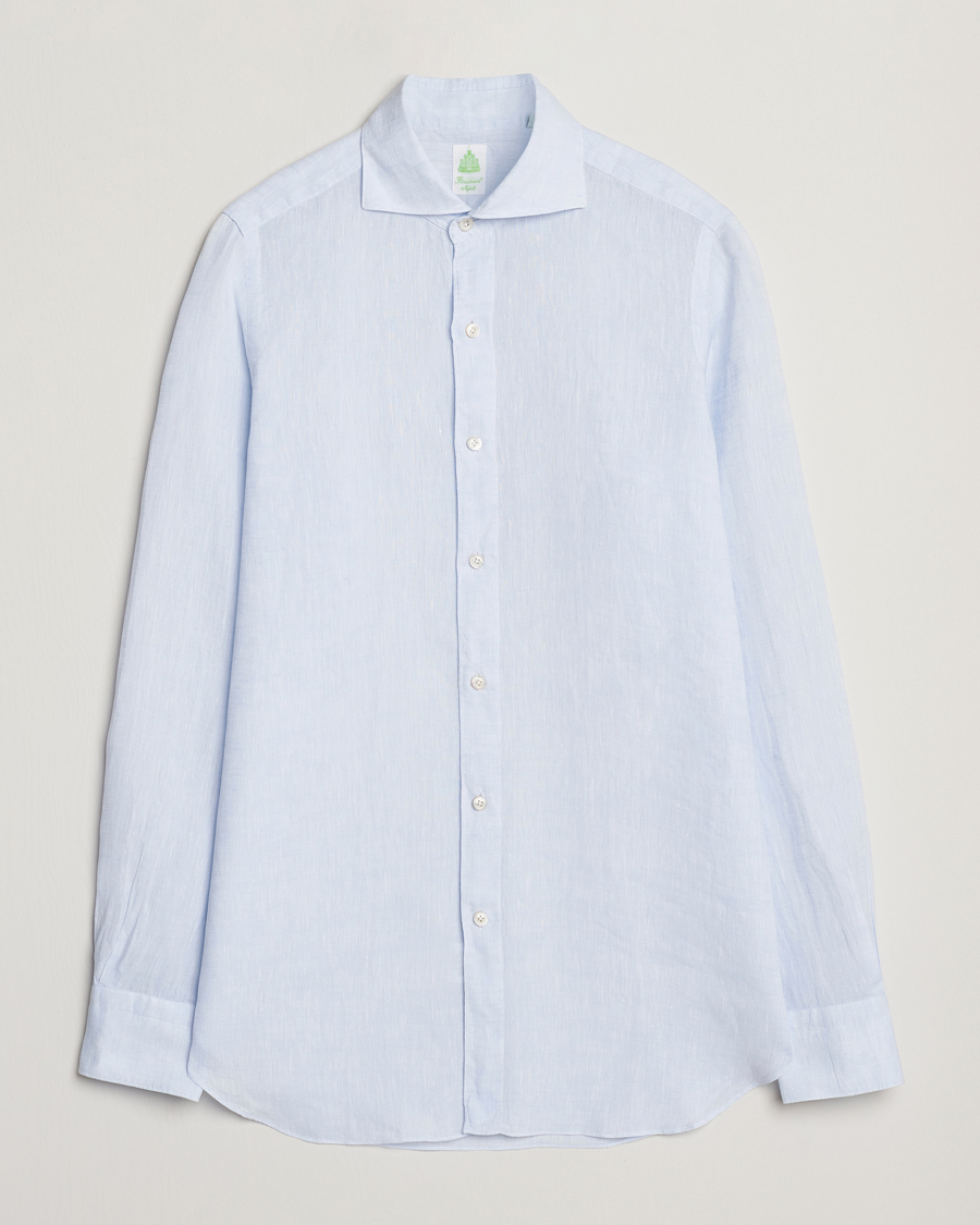 Homme | Chemises | Finamore Napoli | Gaeta Linen Shirt Light Blue