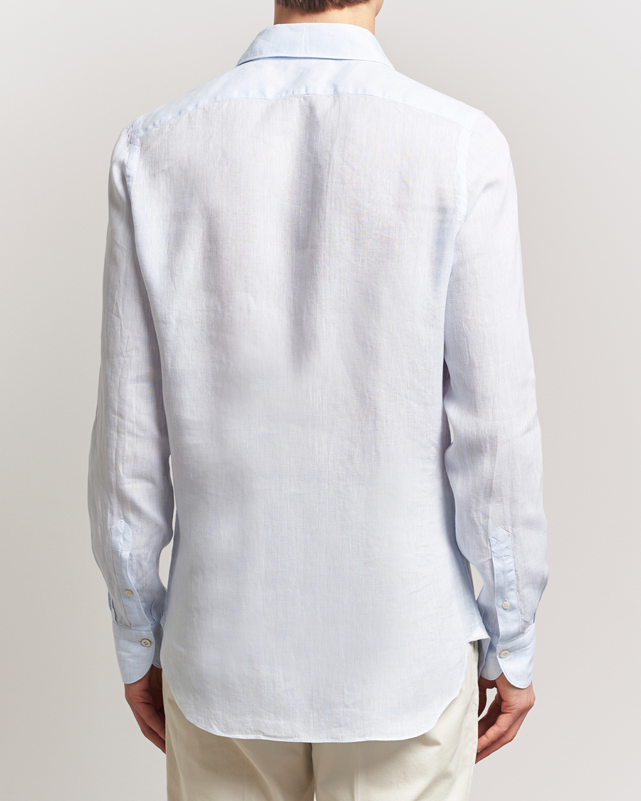 Homme | Chemises | Finamore Napoli | Gaeta Linen Shirt Light Blue