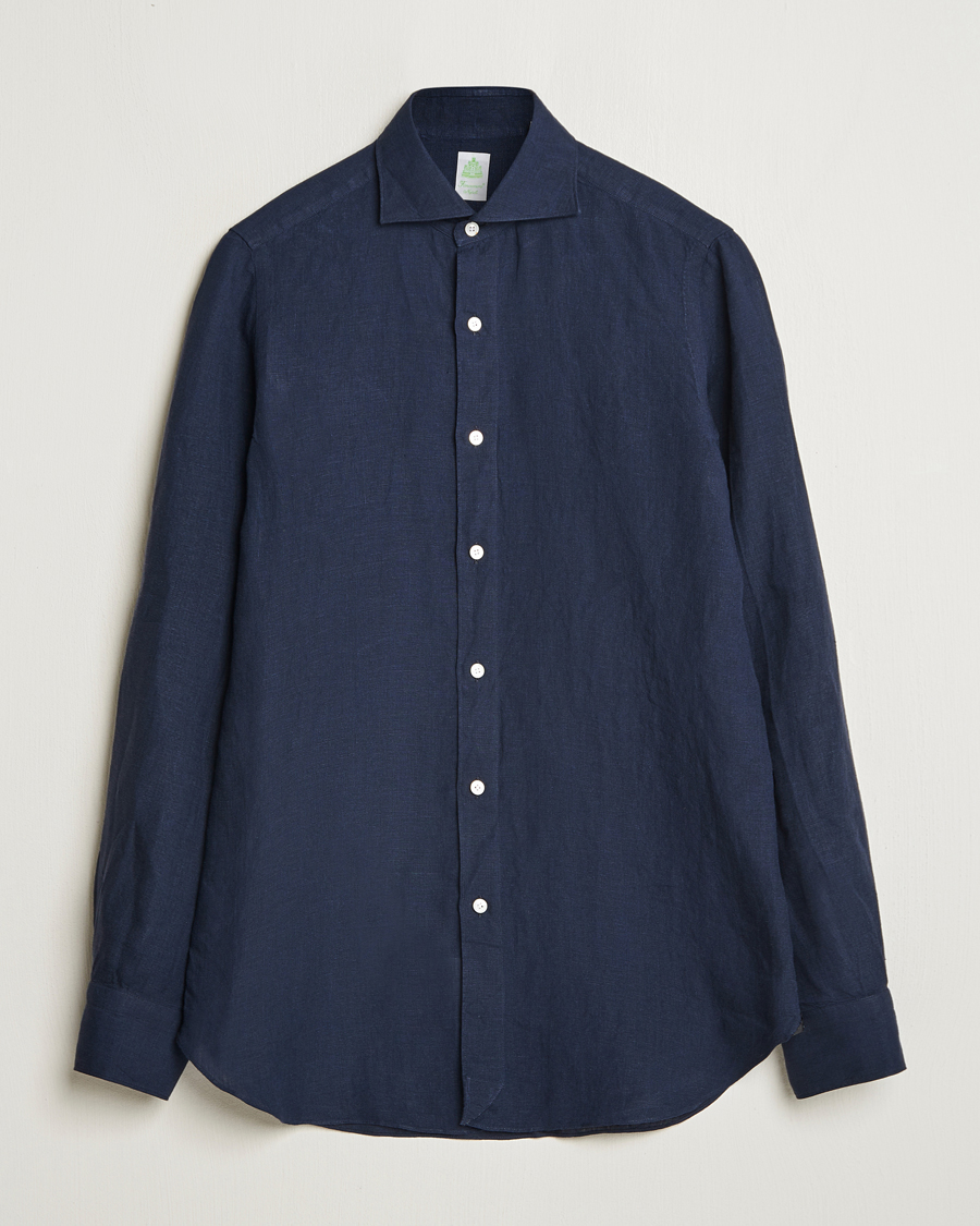 Homme | Chemises | Finamore Napoli | Gaeta Linen Shirt Navy