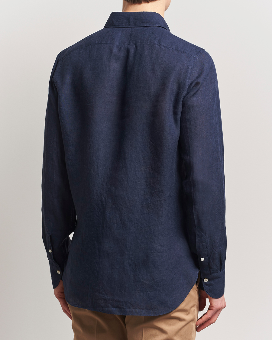 Homme | Chemises | Finamore Napoli | Gaeta Linen Shirt Navy