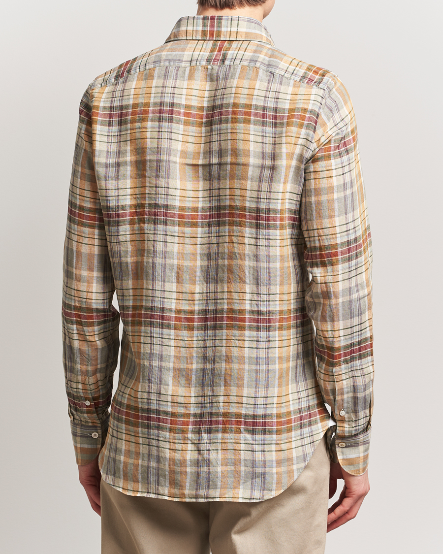 Homme | Chemises | Finamore Napoli | Gaeta Linen Shirt Beige Check