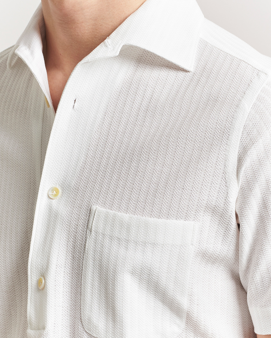 Homme | Chemises | Finamore Napoli | Vico Jersey Short Sleeve Polo White