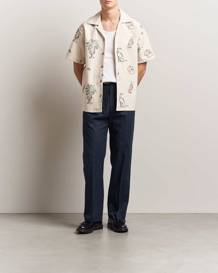 Homme | Chemises | Drôle de Monsieur | Embroidered Country Club Shirt Ecru