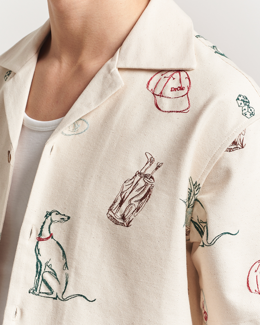 Homme | Chemises | Drôle de Monsieur | Embroidered Country Club Shirt Ecru