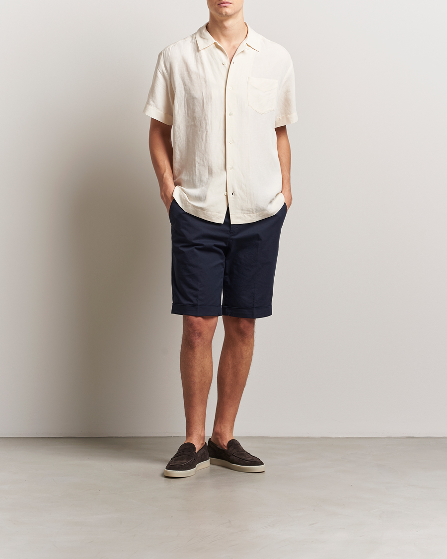 Homme | Shorts | Briglia 1949 | Pleated Cotton Shorts Navy