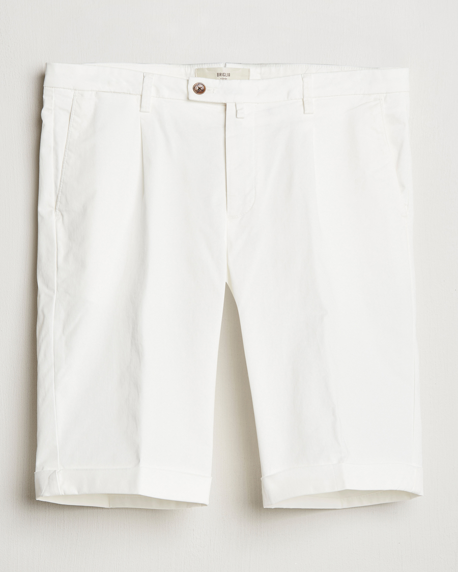Homme | Shorts | Briglia 1949 | Pleated Cotton Shorts White
