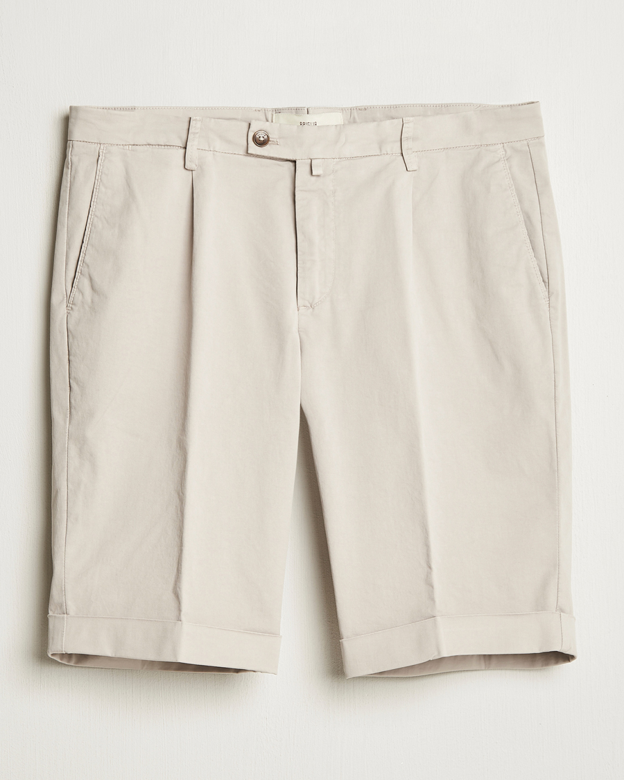 Homme | Shorts | Briglia 1949 | Pleated Cotton Shorts Beige