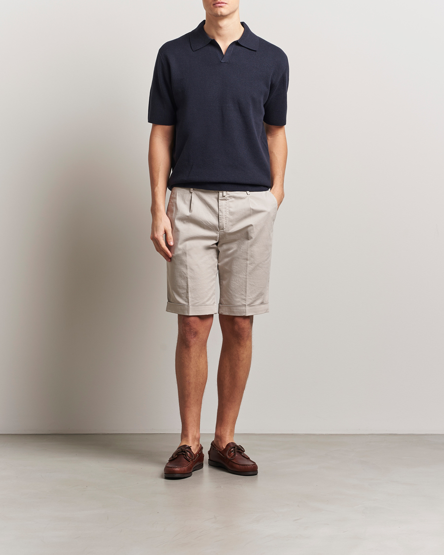 Homme | Shorts | Briglia 1949 | Pleated Cotton Shorts Beige