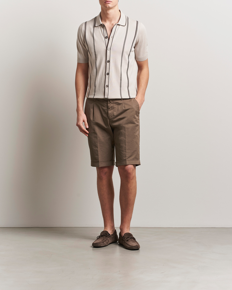 Homme | Shorts | Briglia 1949 | Pleated Cotton Shorts Brown