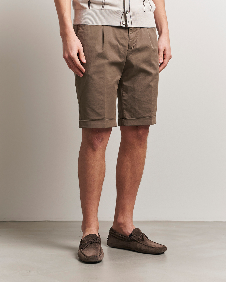 Homme | Shorts | Briglia 1949 | Pleated Cotton Shorts Brown