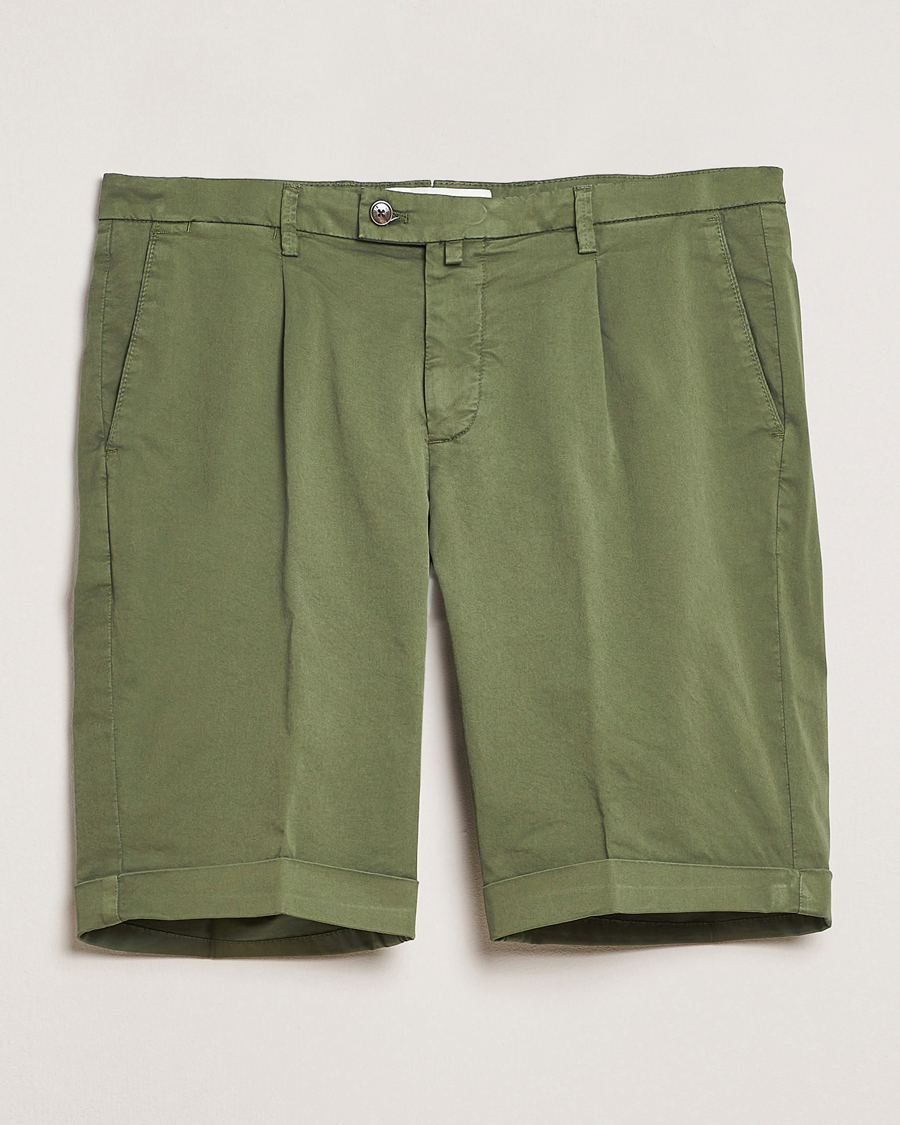 Homme | Shorts | Briglia 1949 | Pleated Cotton Shorts Olive
