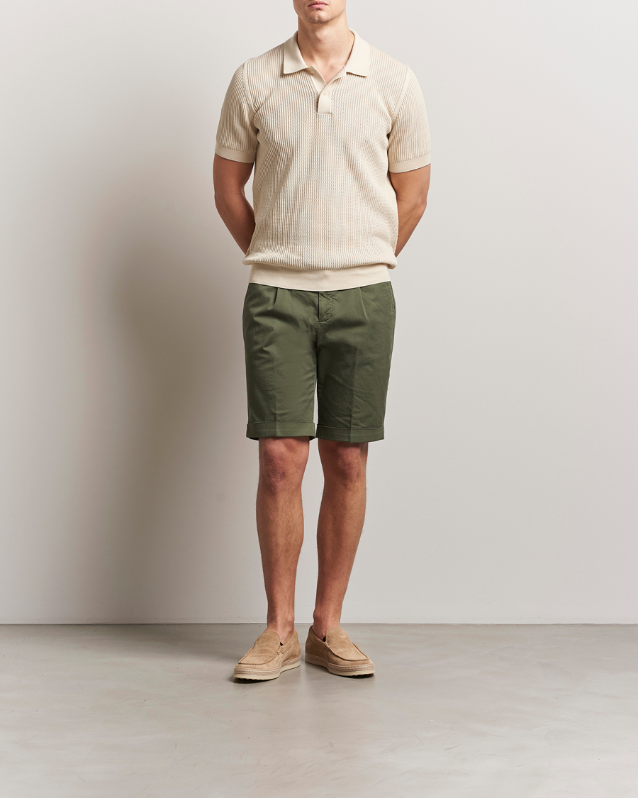Homme | Shorts | Briglia 1949 | Pleated Cotton Shorts Olive