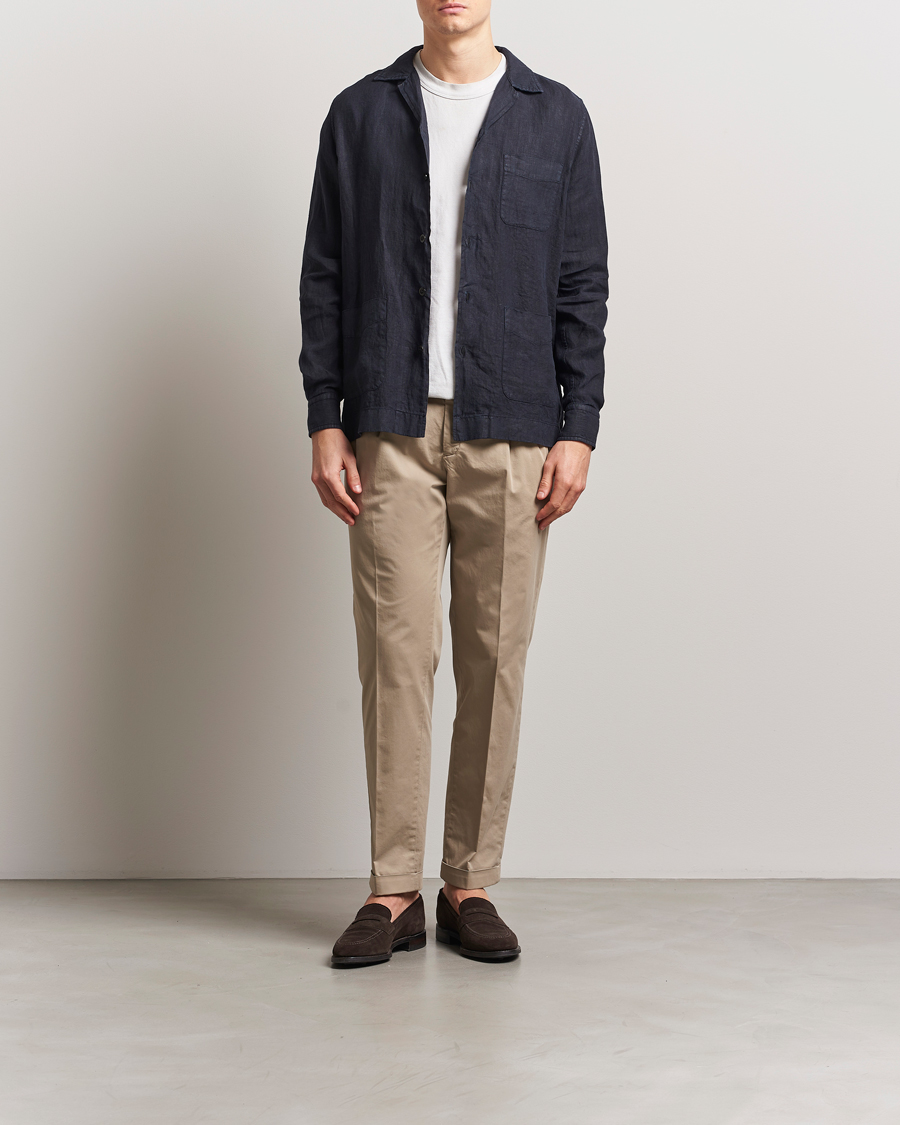 Homme | Pantalons | Briglia 1949 | Easy Fit Pleated Cotton Stretch Chino Taupe