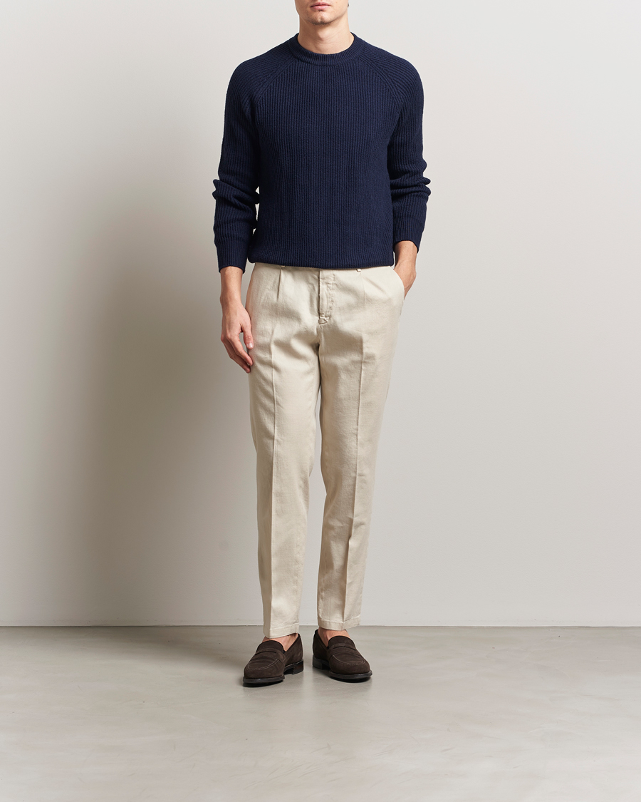 Homme | Pantalons | Briglia 1949 | Pleated Linen Trousers Cream