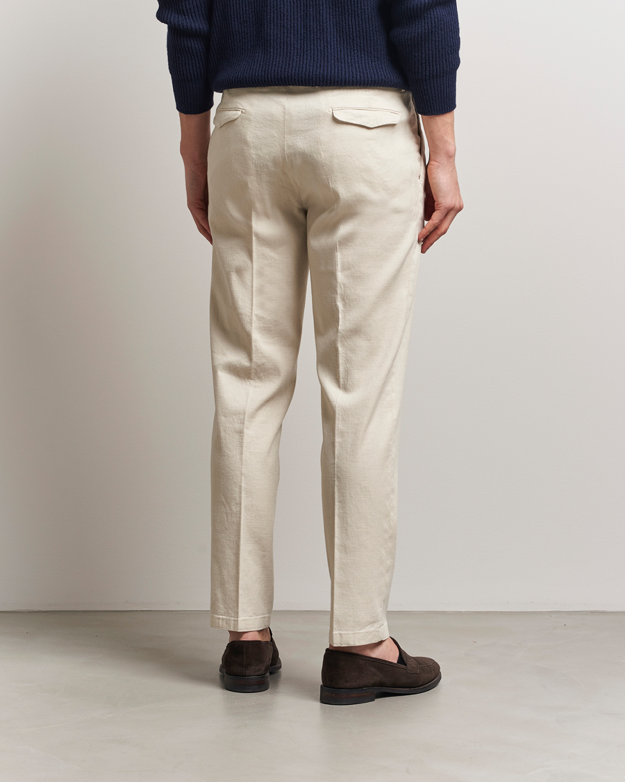 Homme | Pantalons | Briglia 1949 | Pleated Linen Trousers Cream
