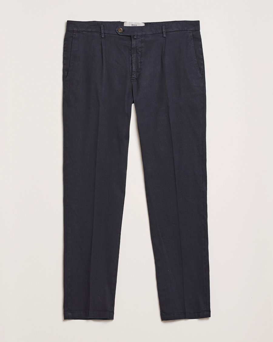 Homme | Pantalons | Briglia 1949 | Pleated Linen Trousers Navy