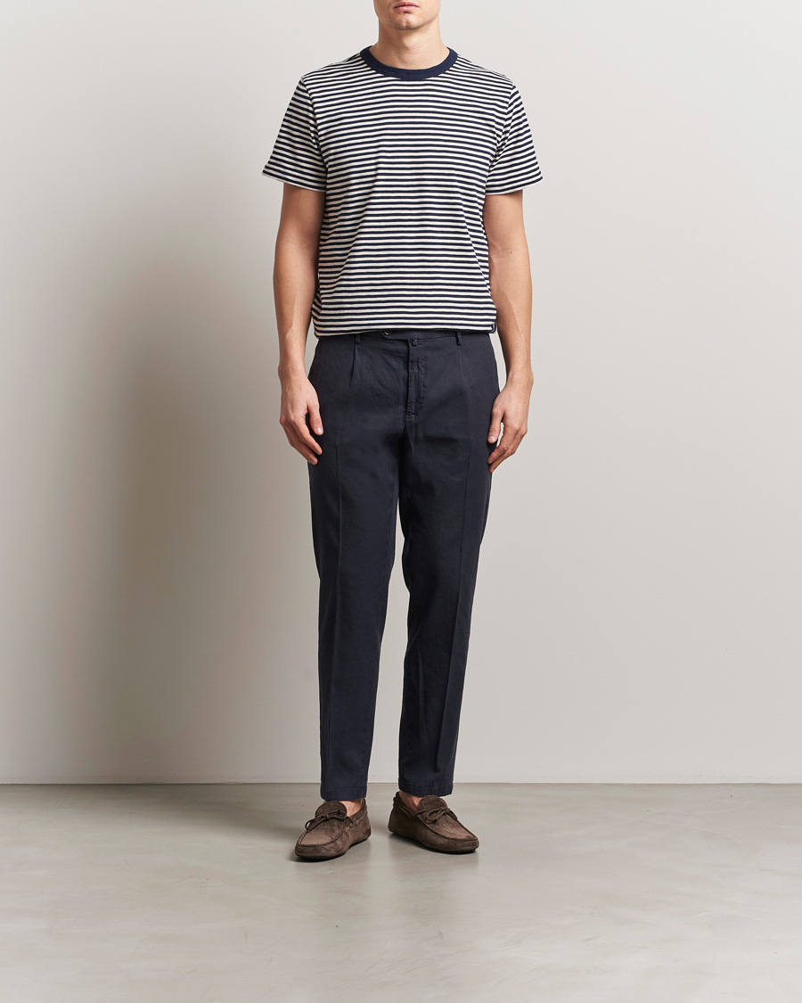 Homme | Pantalons | Briglia 1949 | Pleated Linen Trousers Navy