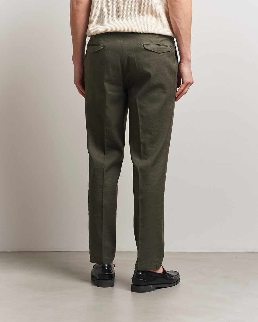Homme | Pantalons | Briglia 1949 | Pleated Linen Trousers Olive