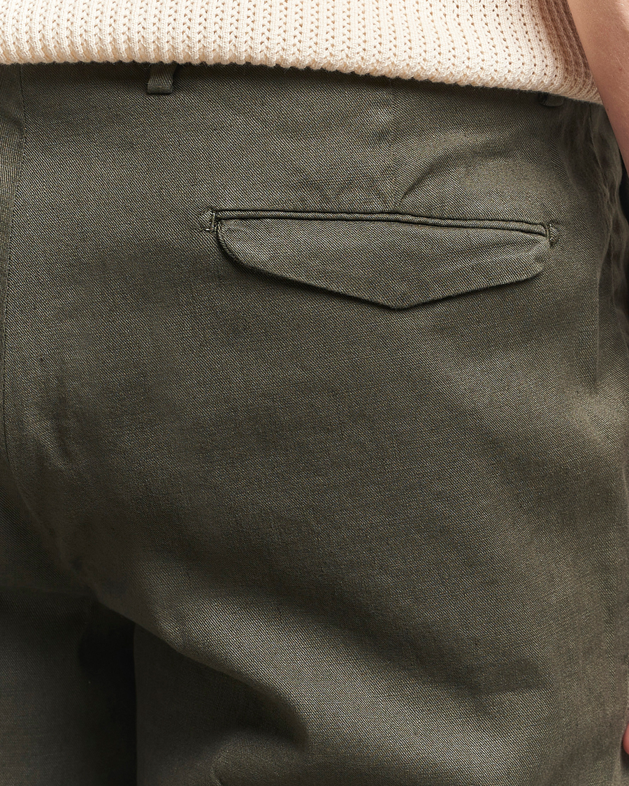 Homme | Pantalons | Briglia 1949 | Pleated Linen Trousers Olive