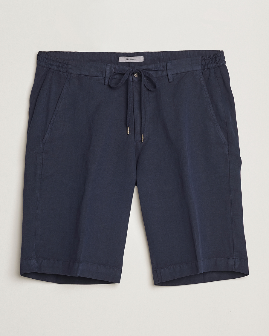 Homme | Shorts | Briglia 1949 | Linen/Cotton Drawstring Shorts Navy