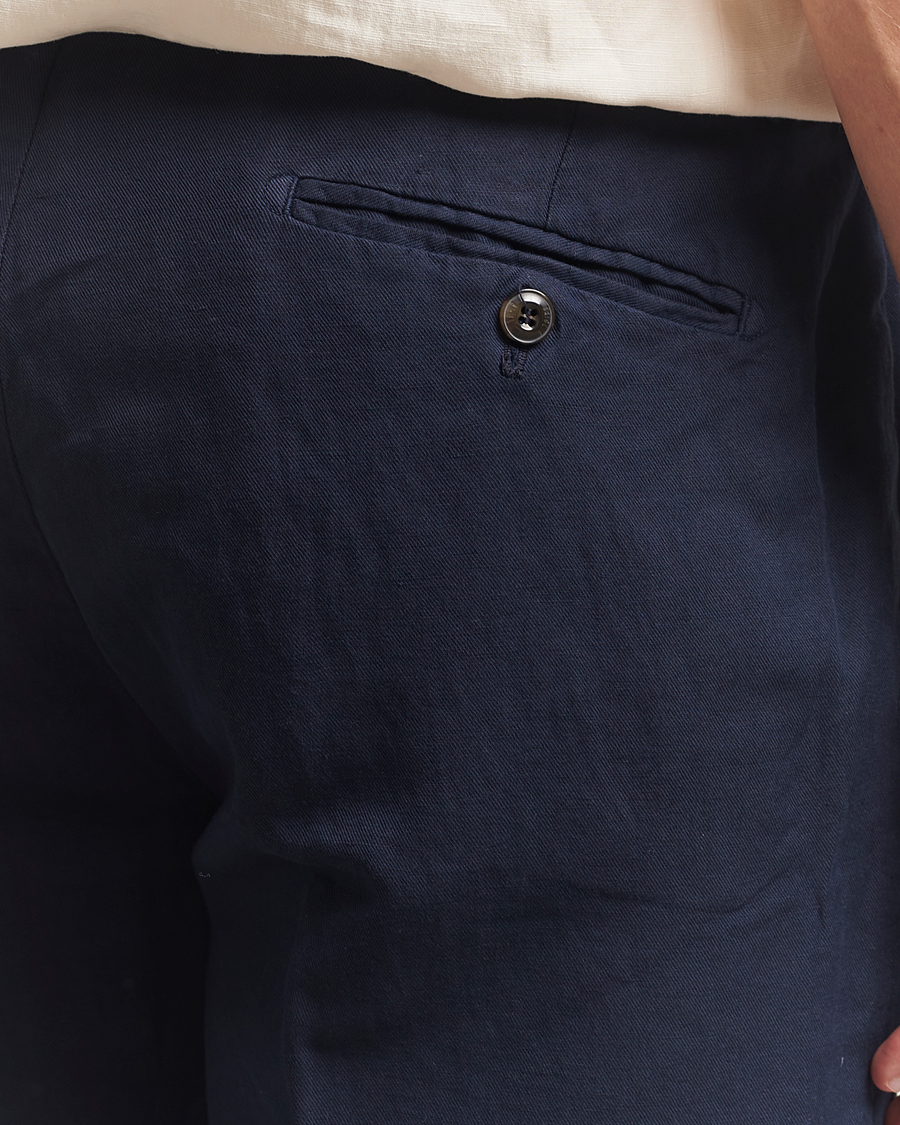 Homme | Shorts | Briglia 1949 | Linen/Cotton Drawstring Shorts Navy