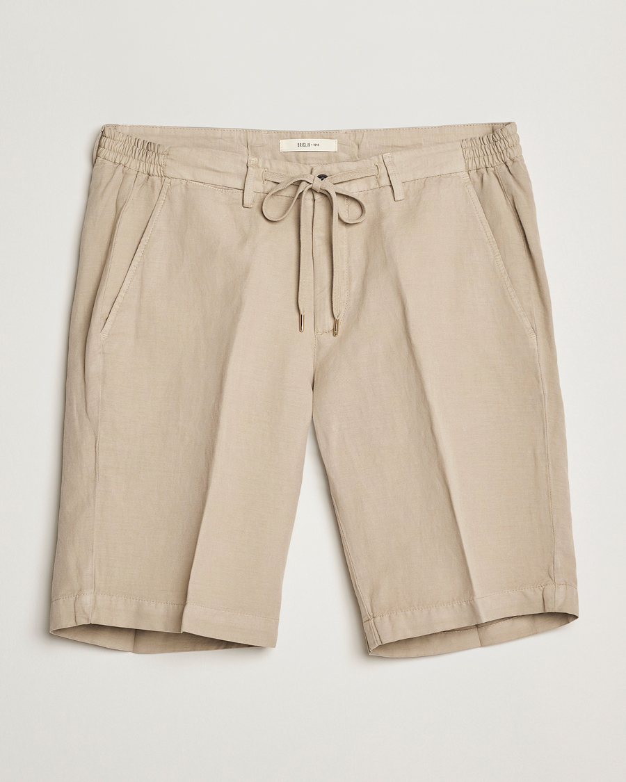 Homme | Shorts | Briglia 1949 | Linen/Cotton Drawstring Shorts Beige